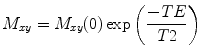 
$$ {M}_{xy}={M}_{xy}(0) \exp \left(\frac{-TE}{T2}\right) $$
