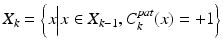 
$$ {X}_k=\left\{x\Big|x\in {X}_{k-1},{C}_k^{pat}(x)=+1\right\} $$
