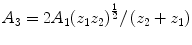 
$$ {A}_3=2{A}_1{\left({z}_1{z}_2\right)}^{\mathrm{\frac{1}{2}}}/\left({z}_2+{z}_1\right) $$
