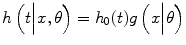 
$$ h\left(t\Big|x,\theta \right)={h}_0(t)g\left(x\Big|\theta \right) $$
